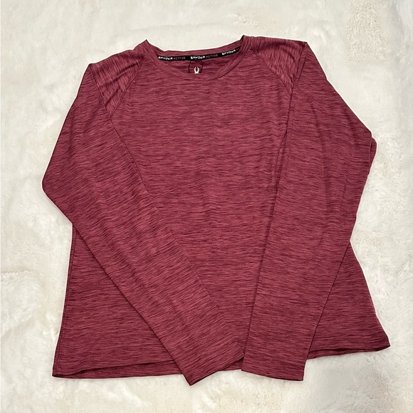Spyder Ladies' Long Sleeve Brushed Active Top (Pomegranate Heather, Size XL) - Picture 7 of 8